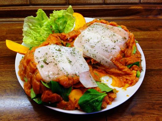 Dýně ředkev lasagne s rajčatovou omáčkou tomel
